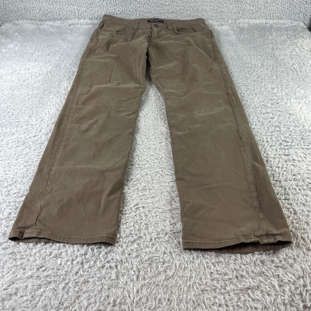 Mavi Jeans Matt Relaxed Straight Leg Trousers Khaki Brown Mens Size 32 32